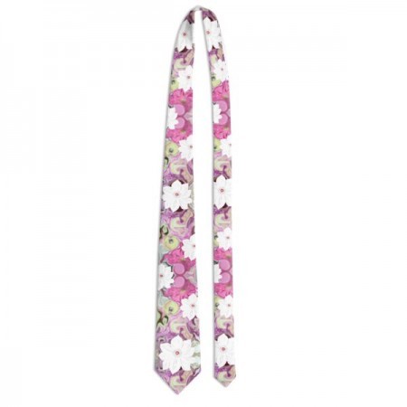 Abstract Pink & White Floral Tie