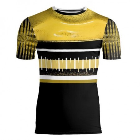 Yellow Black White & Mustard Striped T-Shirt