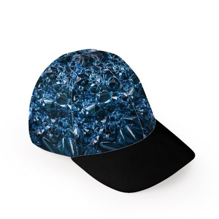 Black Blue Crystal Baseball Cap
