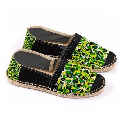 Green Yellow Black & White Bubble Espadrilles