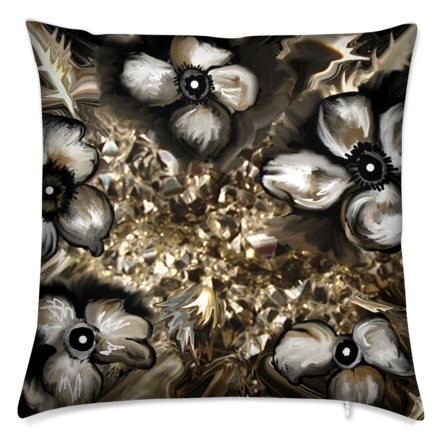 50cm Abstract Black & Gold X-Factor Cushion Printed Both Sides
