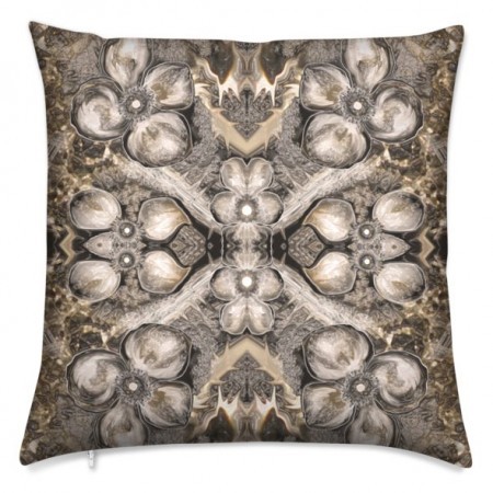 50cm Abstract Beige White & Gold X-Factor Cushion printed Both Sides