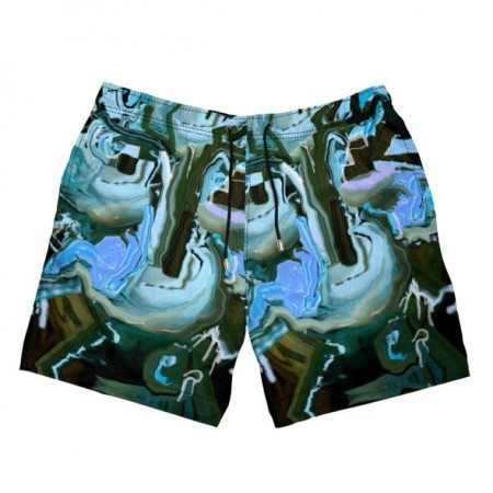 Abstract Alien Aqua Swimming Shorts