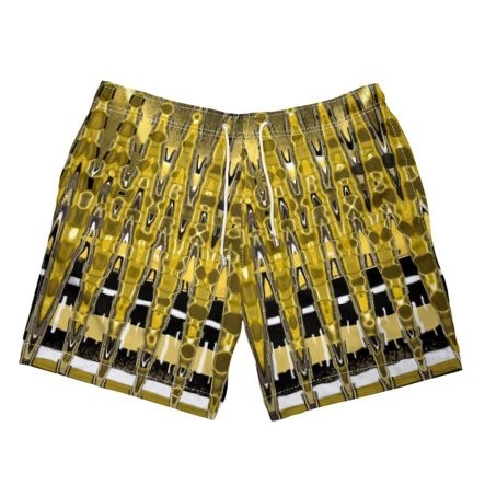 Yellow Mustard Black & White Swimming Shorts