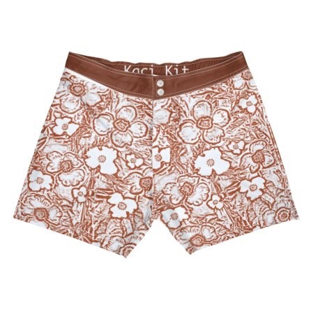 Brown & White Floral Board Shorts