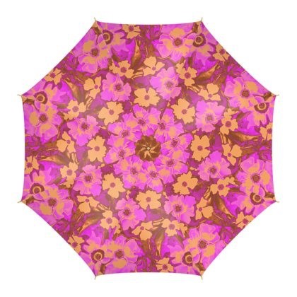 Abstract Pink And Gold Yellow Floral Umbrella