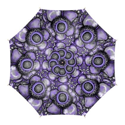 Abstract Purple & White Florals Umbrella