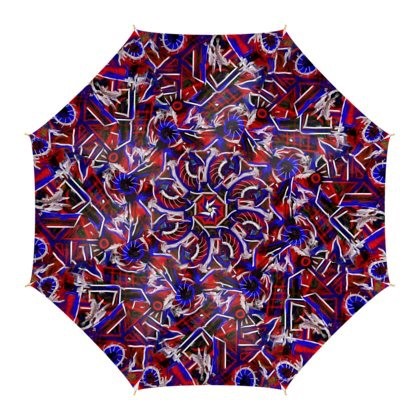 Abstract Marbles Blue Red And White Umbrella