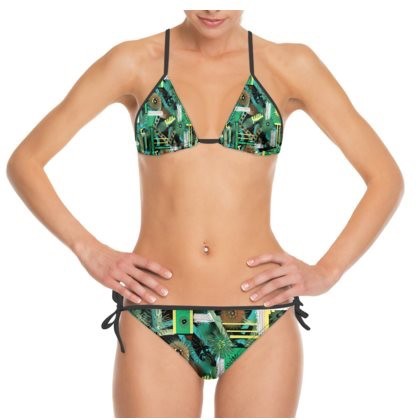 Brown & Green Sea Urchin Bikini