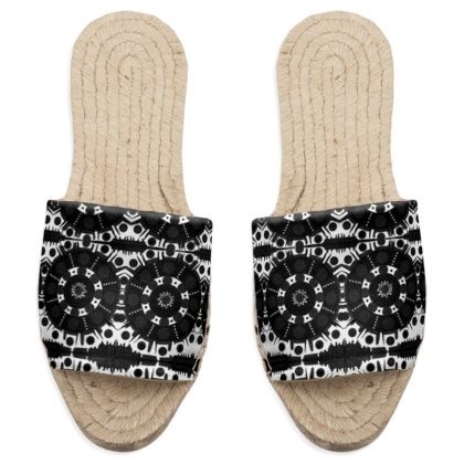 Abstract Black And White Coin Mens Sandal Espadrilles