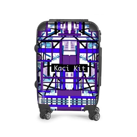 Abstract Construction Mauve Small Suitcase