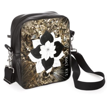 Large Crystal Gold Floral Kaci Kit Messenger/Shoulder Bag