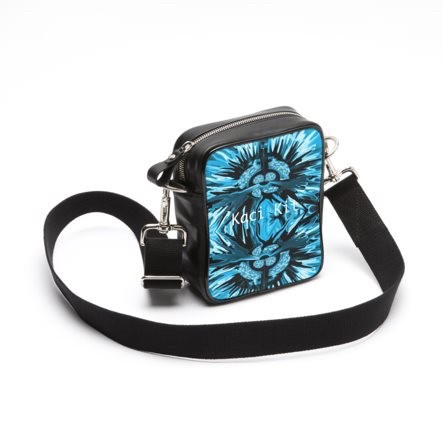 Small Kaci Kit Blue Abstract Floral Messenger/Shoulder Bag