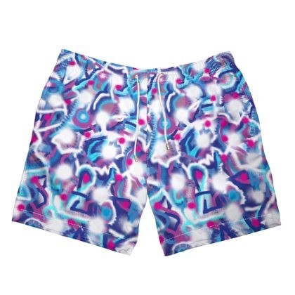 Pink, Blue & White Bubbles Swimming Shorts