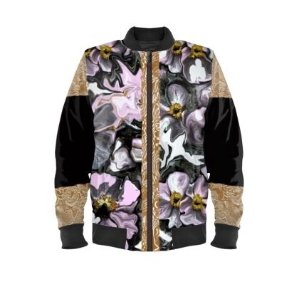 Abstract Pink, Gold & Grey Floral