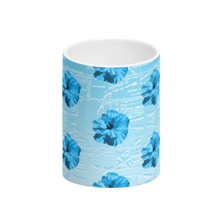 Blue Floral Tall Bone China Mug