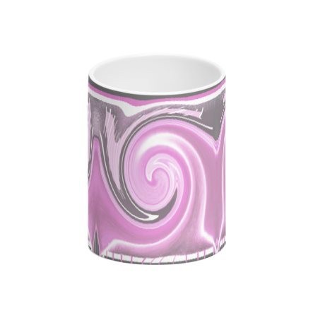 Pink & Grey Swirl Tall Bone China Mug