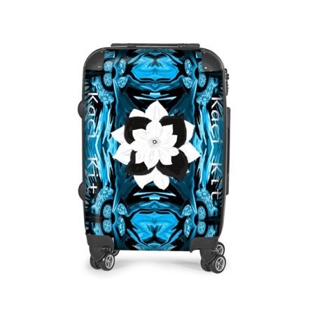 Kaci Kit Blue Abstract Floral Suitcase