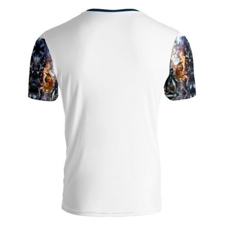 Brown & Blue Encaustic White T-Shirt