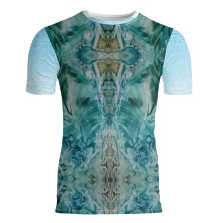 Aqua Blue Short Sleeve Encaustic T-Shirt