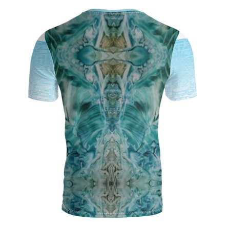 Aqua Blue Short Sleeve Encaustic T-Shirt