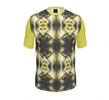 Abstract Yellow & Brown Encaustic Yellow Sleeve