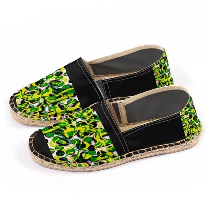 Green Yellow Black & White Bubble Espadrilles