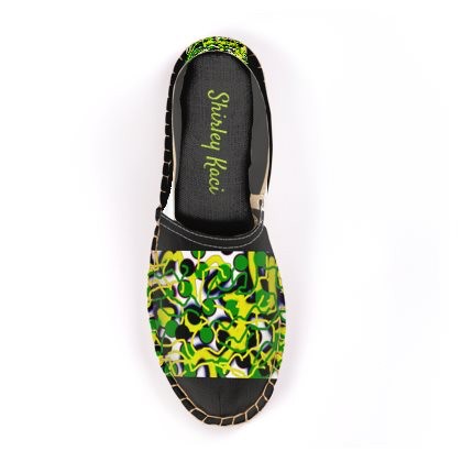 Green Yellow Black & White Bubble Espadrilles