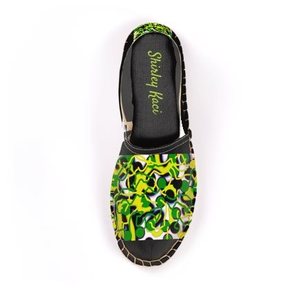 Green Yellow Black & White Bubble Espadrilles