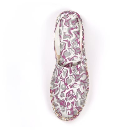 Abstract Grey Pink & White Espadrilles