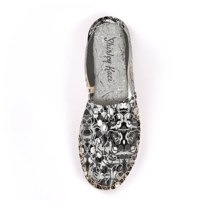 Abstract Black White & Grey Bubble Espadrilles