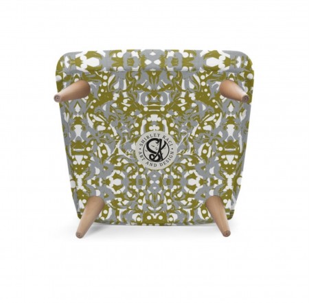 Abstract Grey Green & White