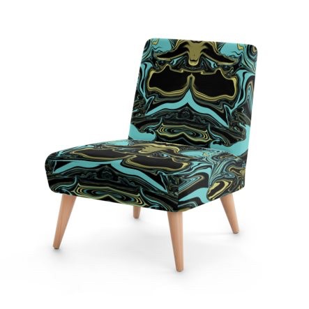 Abstract Swirl Design 2 Blue Mustard & Black