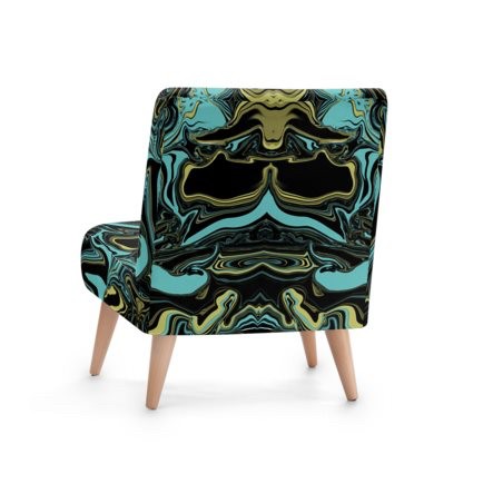 Abstract Swirl Design 2 Blue Mustard & Black