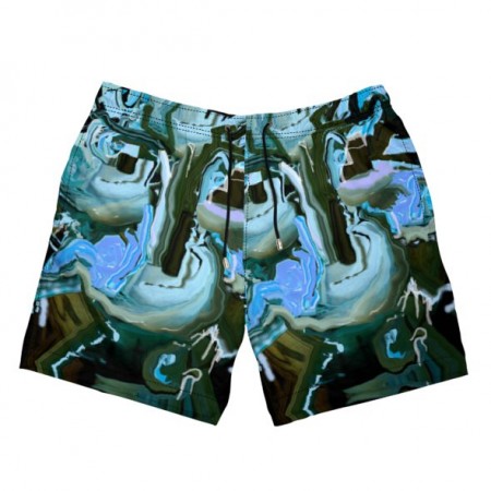 Abstract Alien Aqua Swimming Shorts
