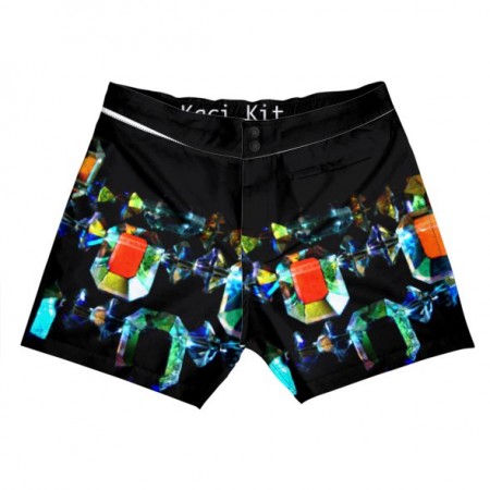 Multi Coloured Crystals Black Board Shorts