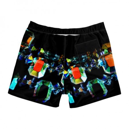 Multi Coloured Crystals Black Board Shorts