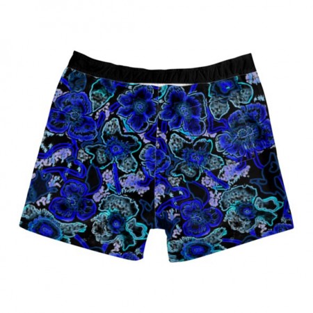 Night Time Blue Poppies Board Shorts