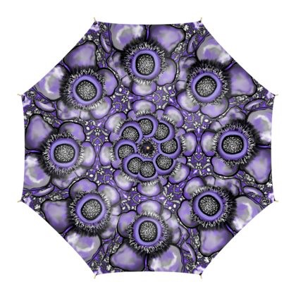 Abstract Purple & White Florals Umbrella