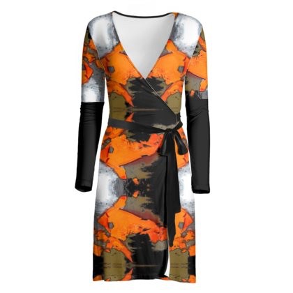 Splat Design Wrap Dress