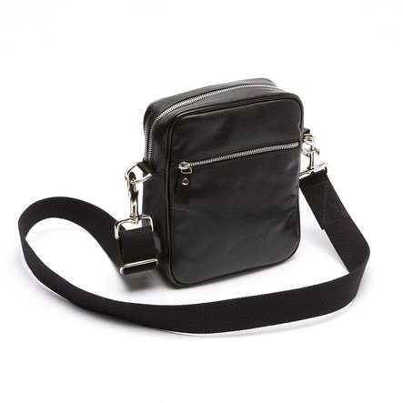 Medium Black & White Striped Floral Messenger/Shoulder Bag