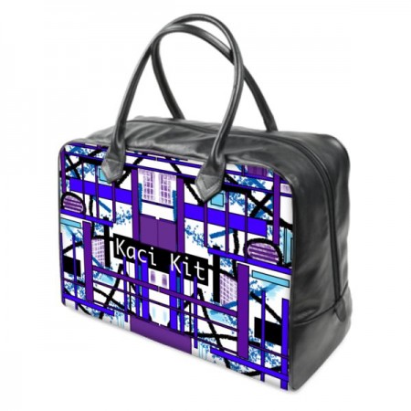 Abstract Construction Mauve Holdall Bag