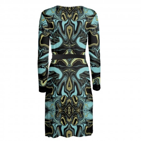 Abstract Blue Mustard & Black