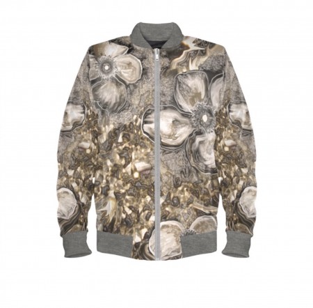 Gold Rock Crystal Floral Grey