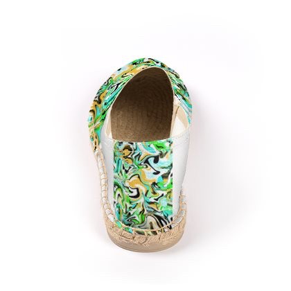 Abstract Green Yellow Blue Espadrilles