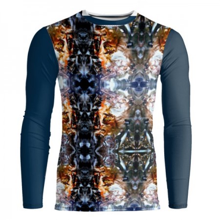 Encaustic Rust & Blue Long Sleeve T-Shirt