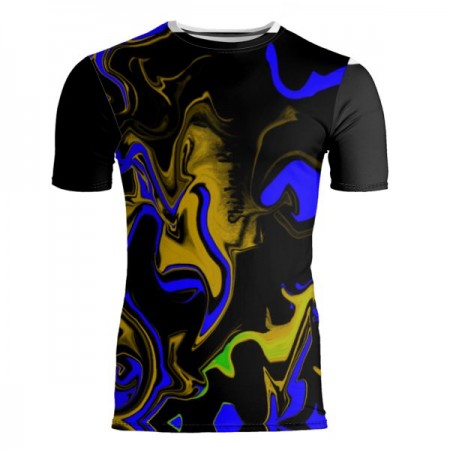 Short Sleeve Blue Swirl T-Shirt