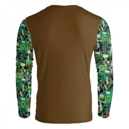 Long Sleeve Building Blocks Rust T-Shirt