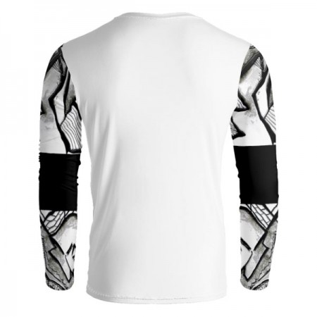 White Constructing Shirl Long Sleeve Black Band T-Shirt