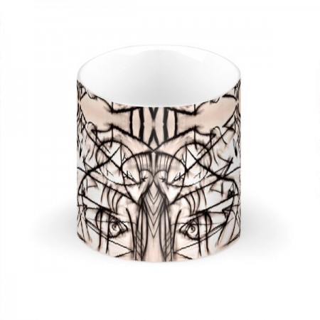 Pink & Black Doodle Large Bone China Mug